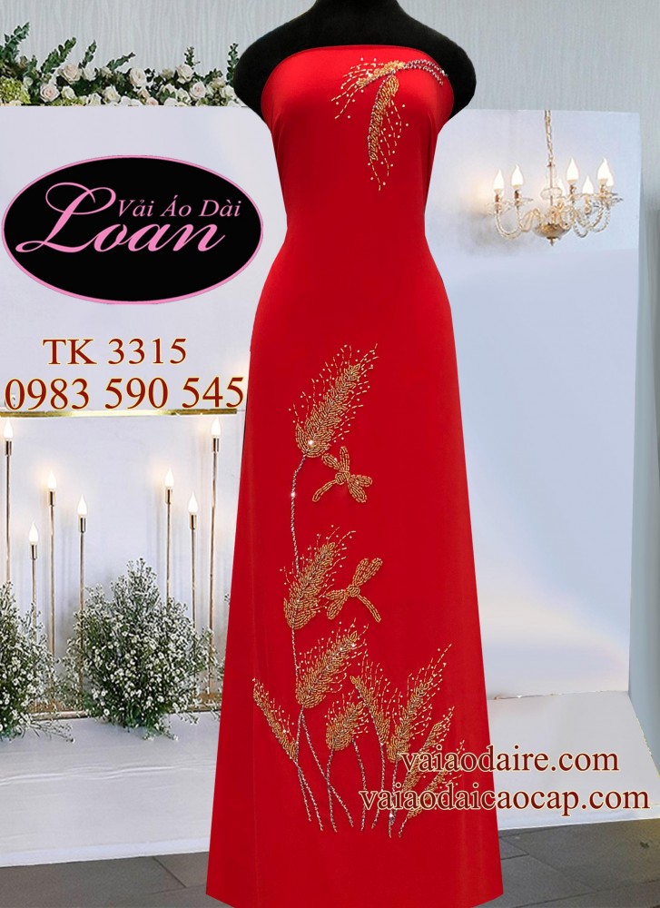 Vải áo dài kết bông lúa