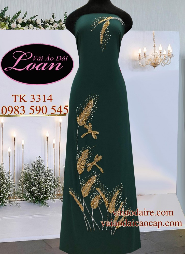 Vải áo dài kết bông lúa