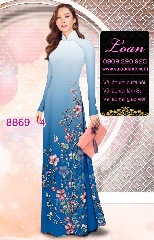 Vải áo dài cành hoa
