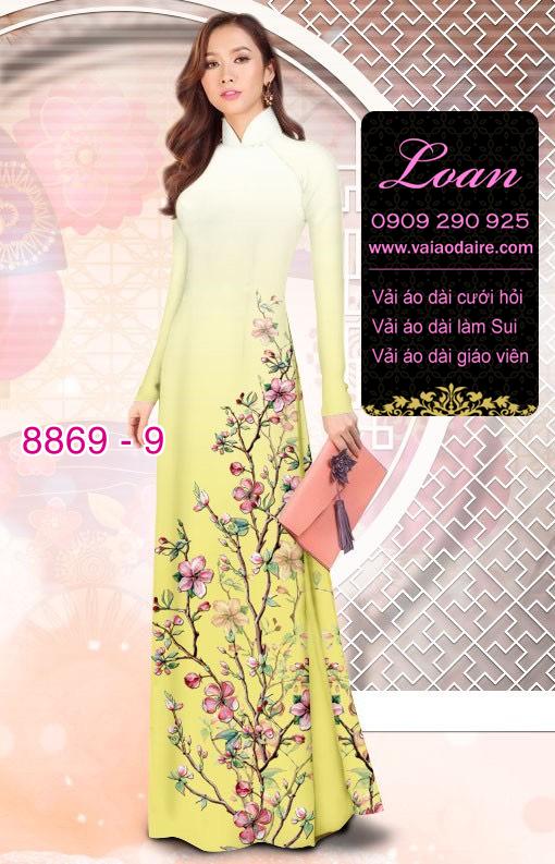Vải áo dài cành hoa