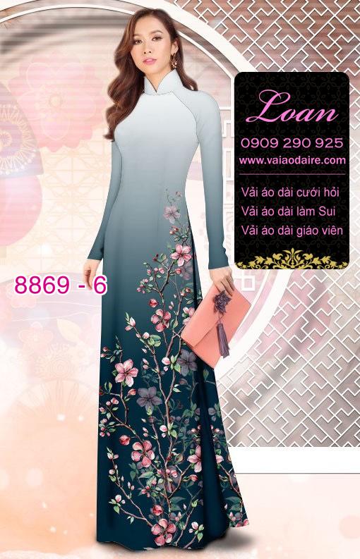 Vải áo dài cành hoa