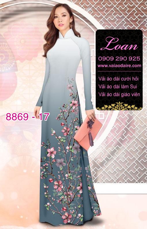 Vải áo dài cành hoa