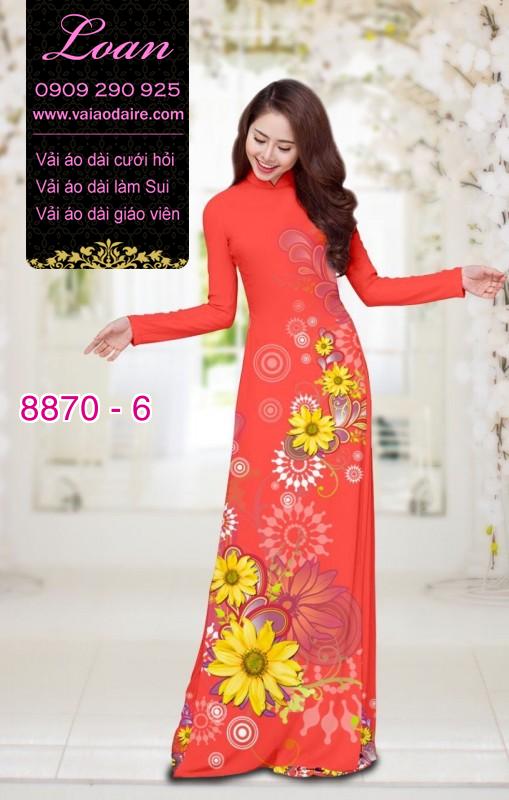 Vải áo dài hoa Hướng Dương