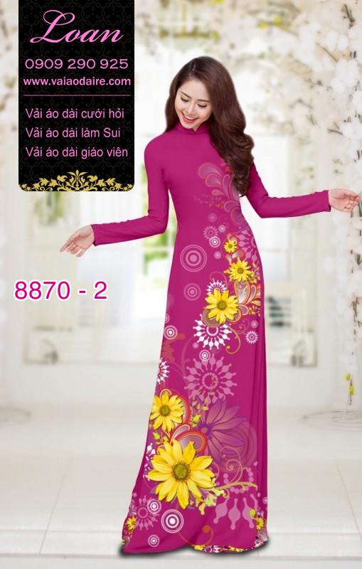 Vải áo dài hoa Hướng Dương