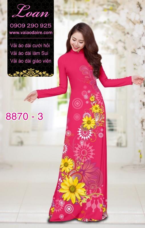 Vải áo dài hoa Hướng Dương