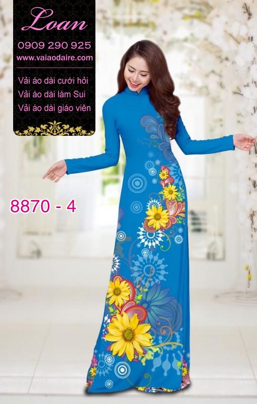 Vải áo dài hoa Hướng Dương
