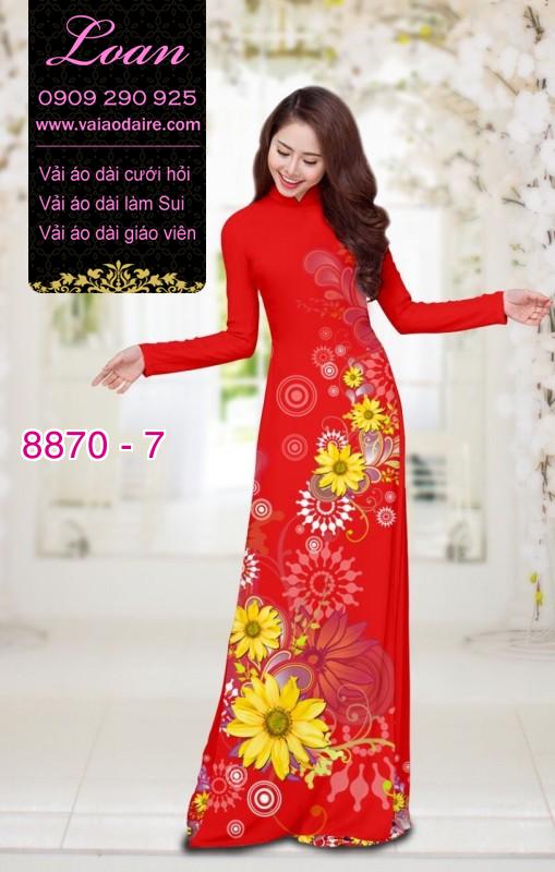 Vải áo dài hoa Hướng Dương
