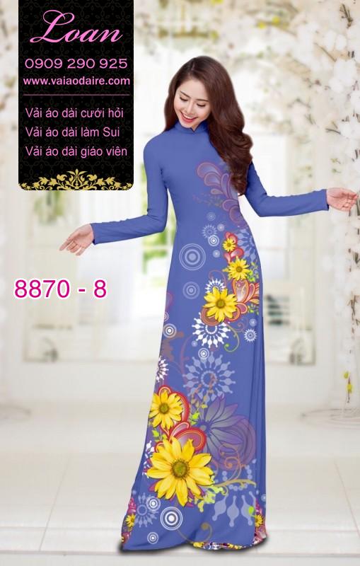 Vải áo dài hoa Hướng Dương
