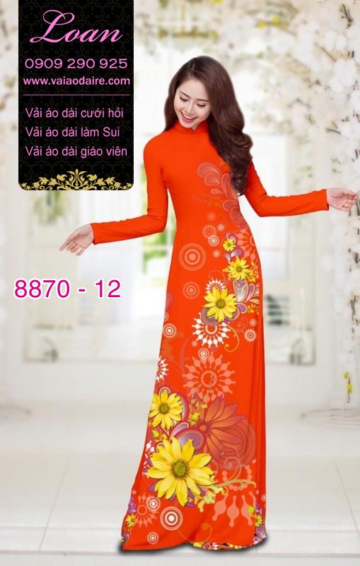 Vải áo dài hoa Hướng Dương