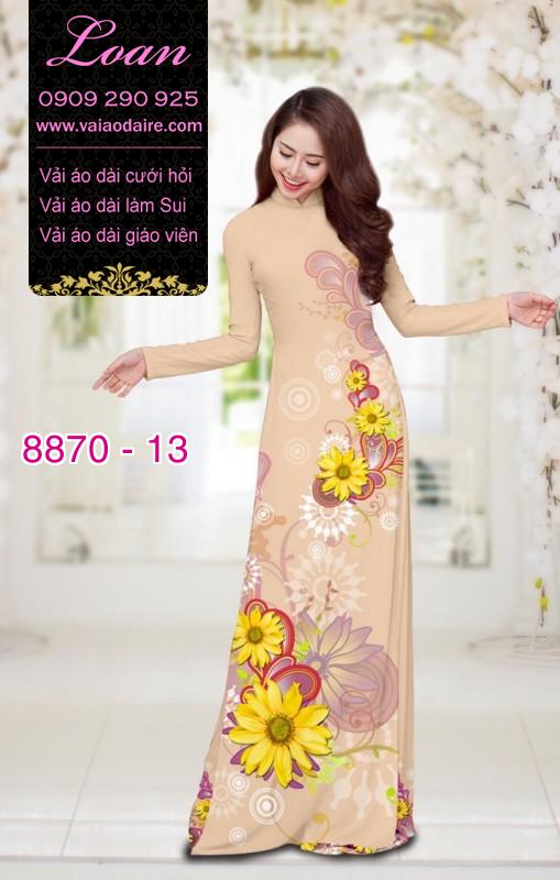 Vải áo dài hoa Hướng Dương