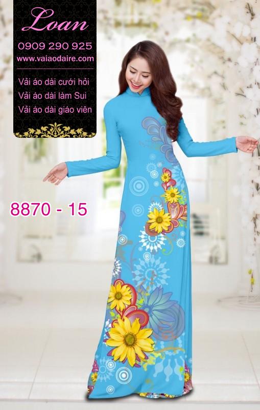 Vải áo dài hoa Hướng Dương