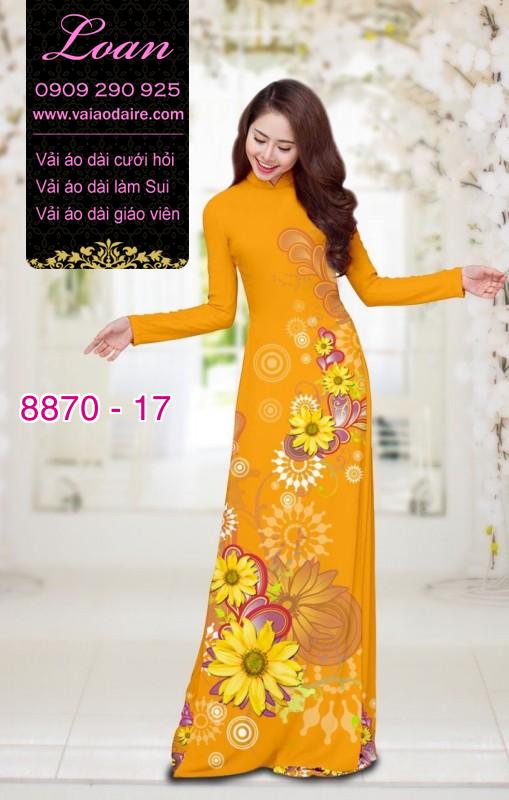 Vải áo dài hoa Hướng Dương