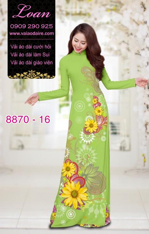 Vải áo dài hoa Hướng Dương