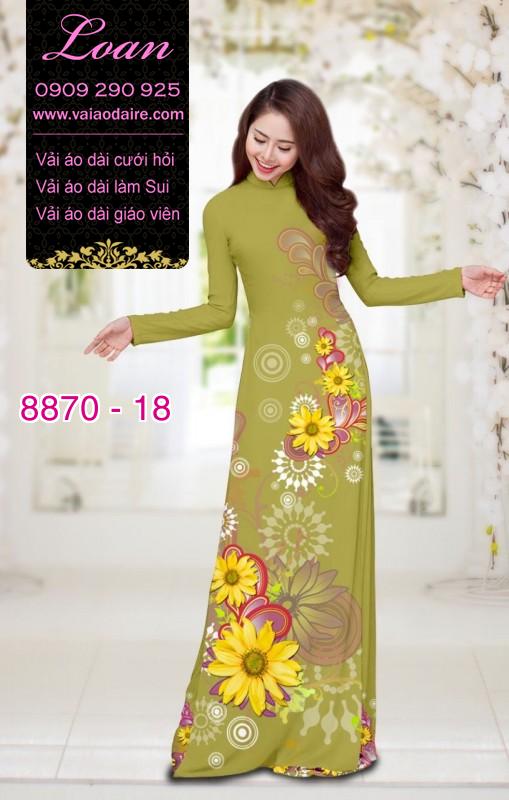 Vải áo dài hoa Hướng Dương