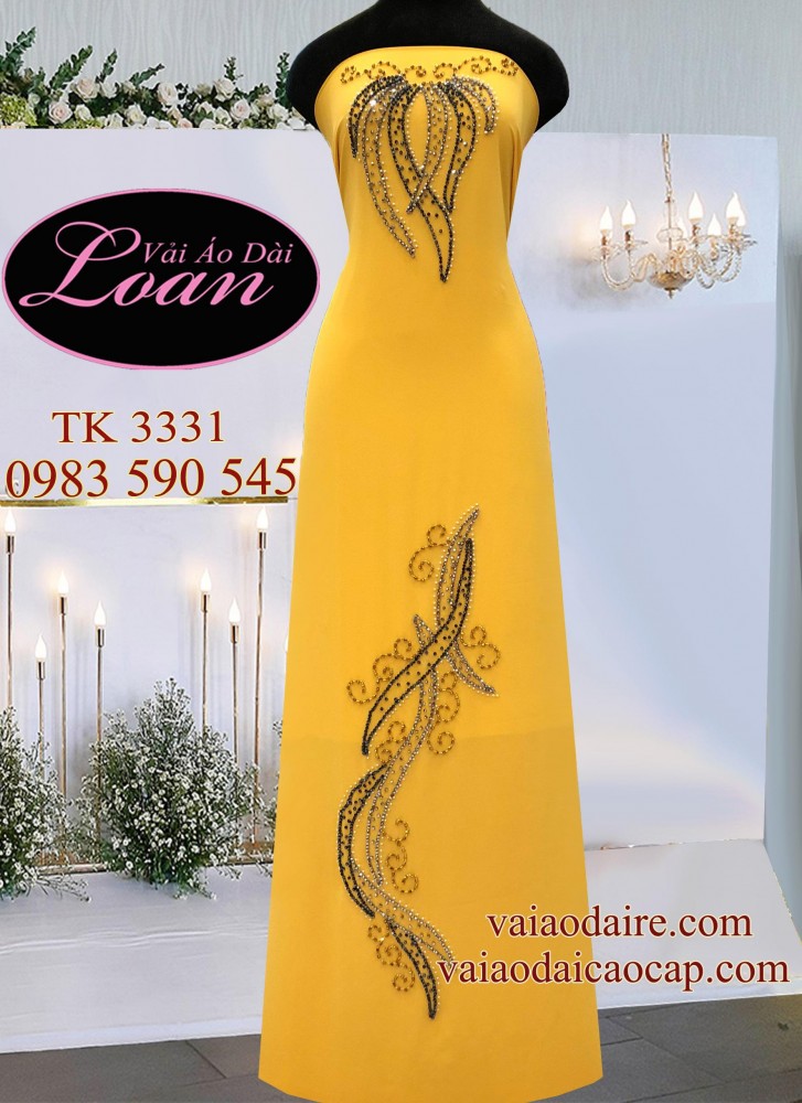 Vải áo dài kết đá