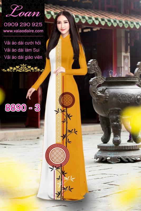 Vải áo dài hoa 3D