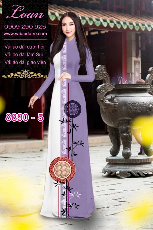Vải áo dài hoa 3D