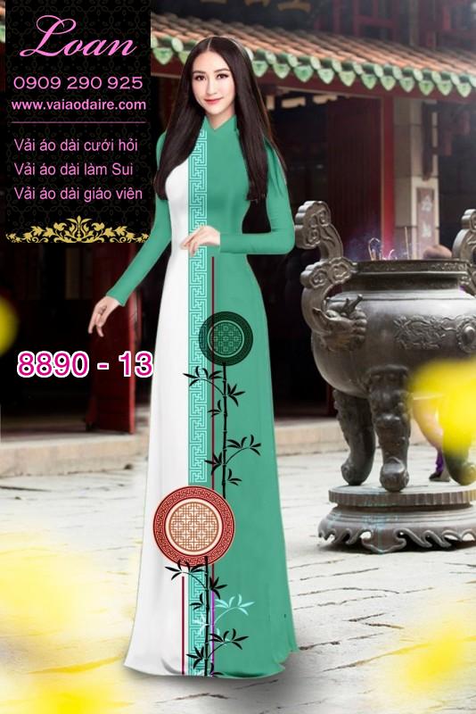 Vải áo dài hoa 3D