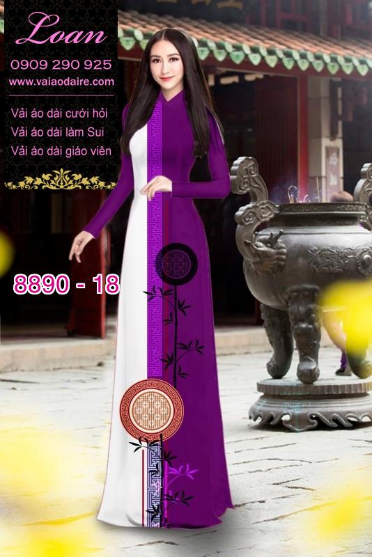 Vải áo dài hoa 3D