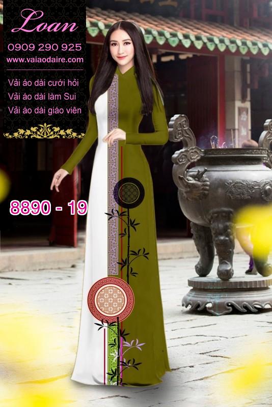 Vải áo dài hoa 3D