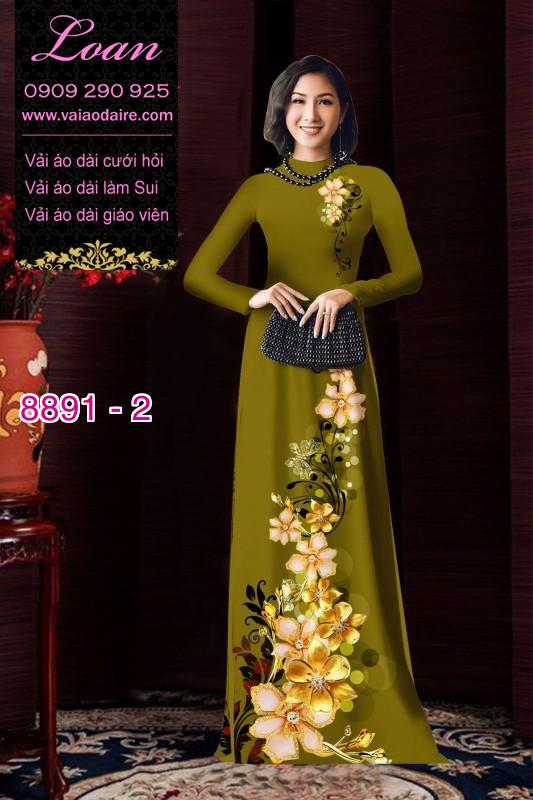 Vải áo dài hoa 3D
