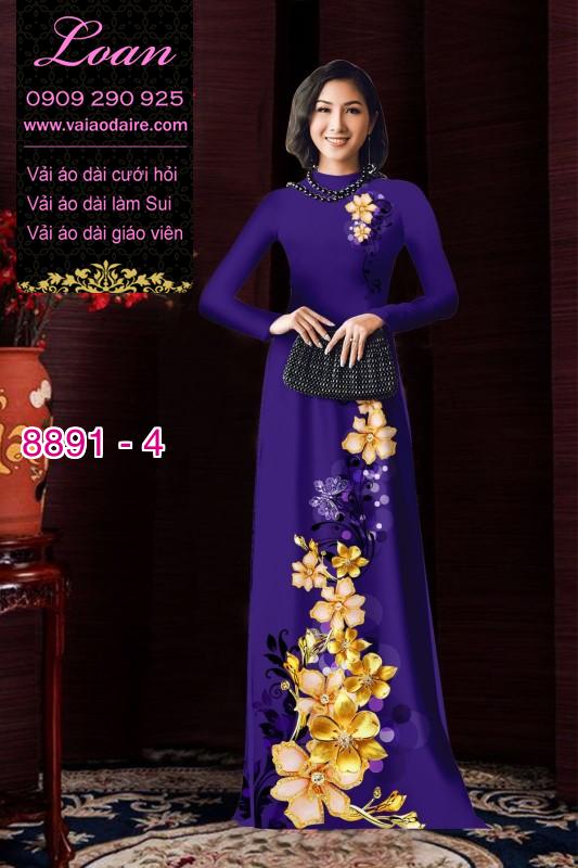 Vải áo dài hoa 3D
