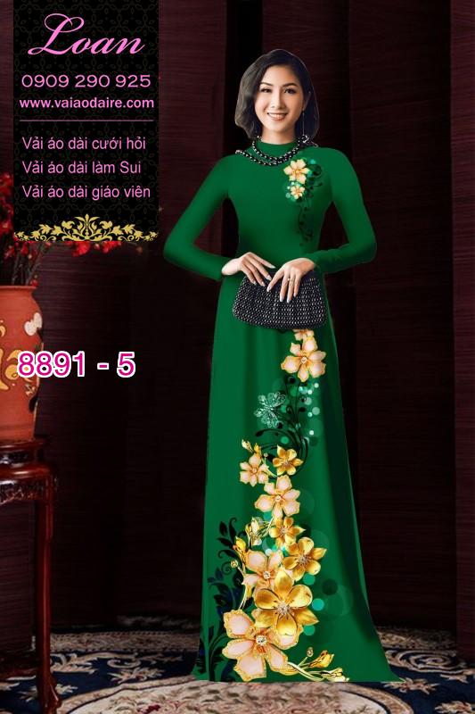 Vải áo dài hoa 3D