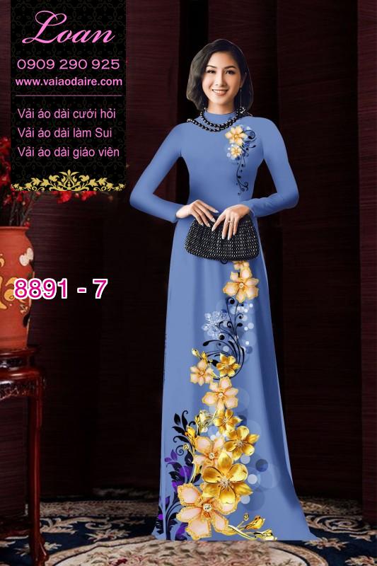 Vải áo dài hoa 3D