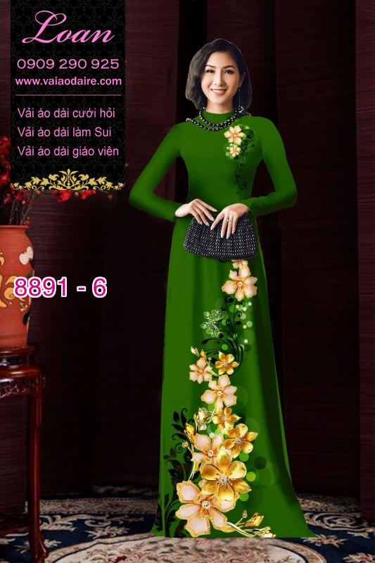 Vải áo dài hoa 3D
