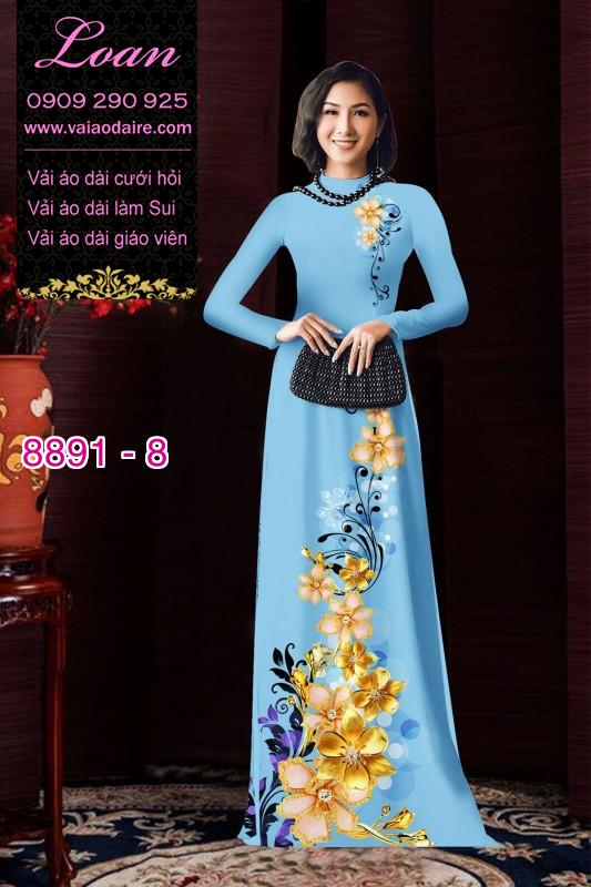 Vải áo dài hoa 3D