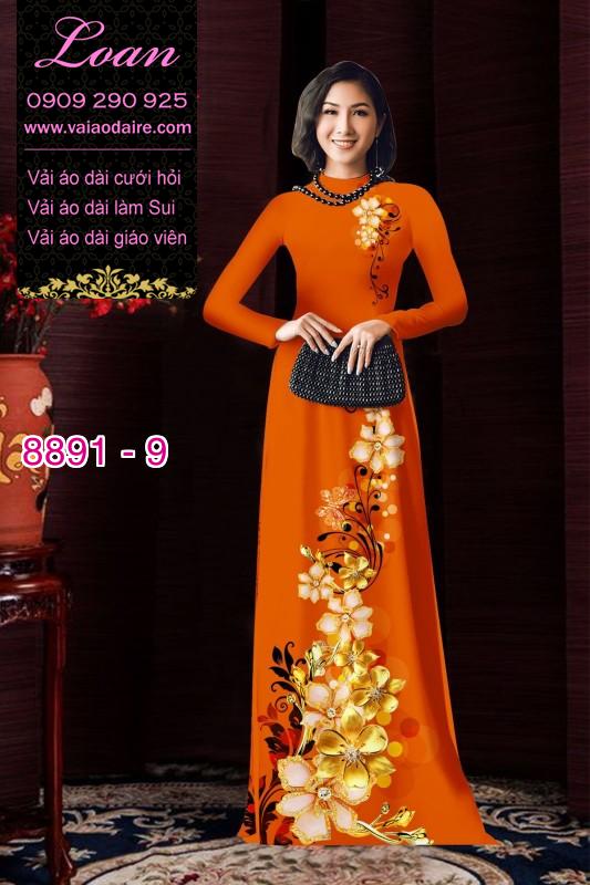 Vải áo dài hoa 3D