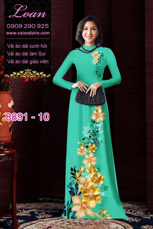Vải áo dài hoa 3D