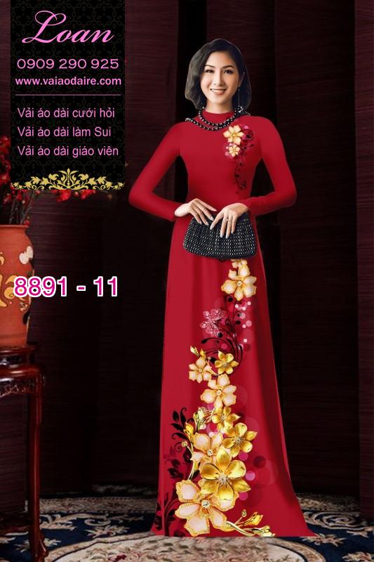 Vải áo dài hoa 3D