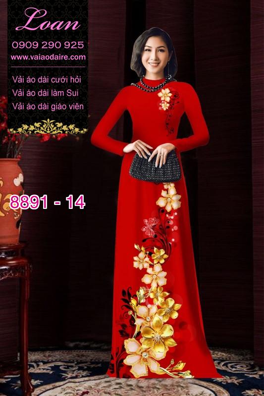 Vải áo dài hoa 3D