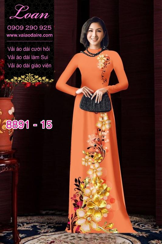Vải áo dài hoa 3D