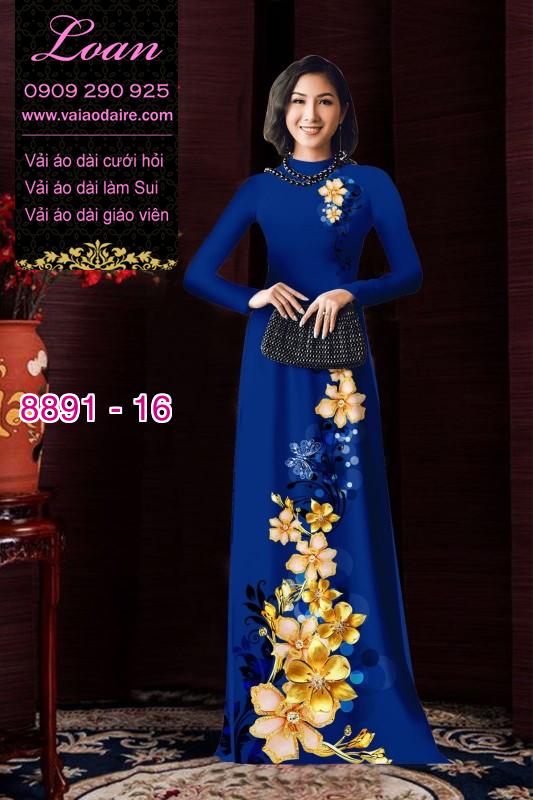 Vải áo dài hoa 3D