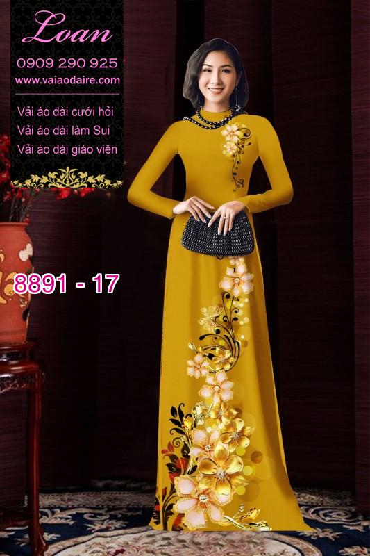 Vải áo dài hoa 3D