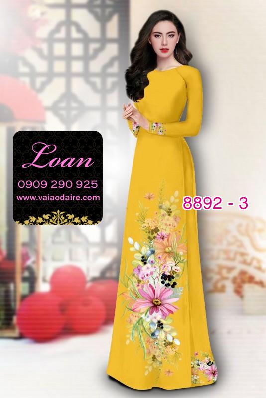 Vải áo dài hoa 3D