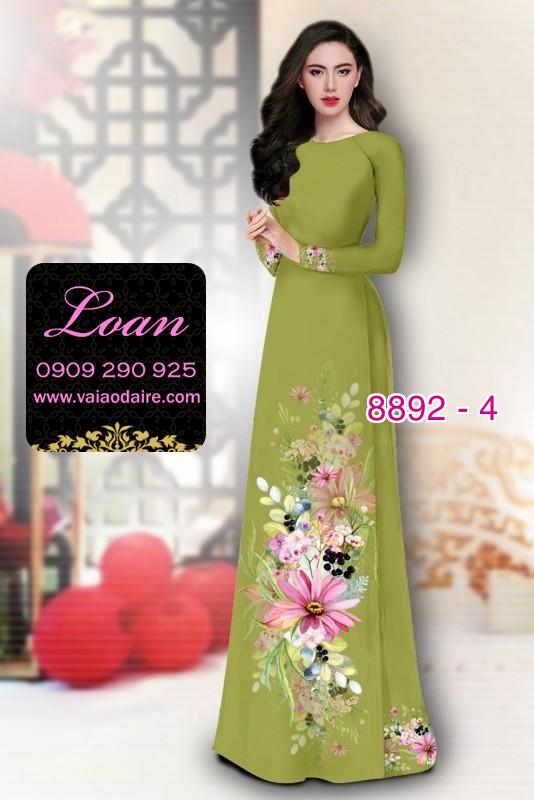 Vải áo dài hoa 3D