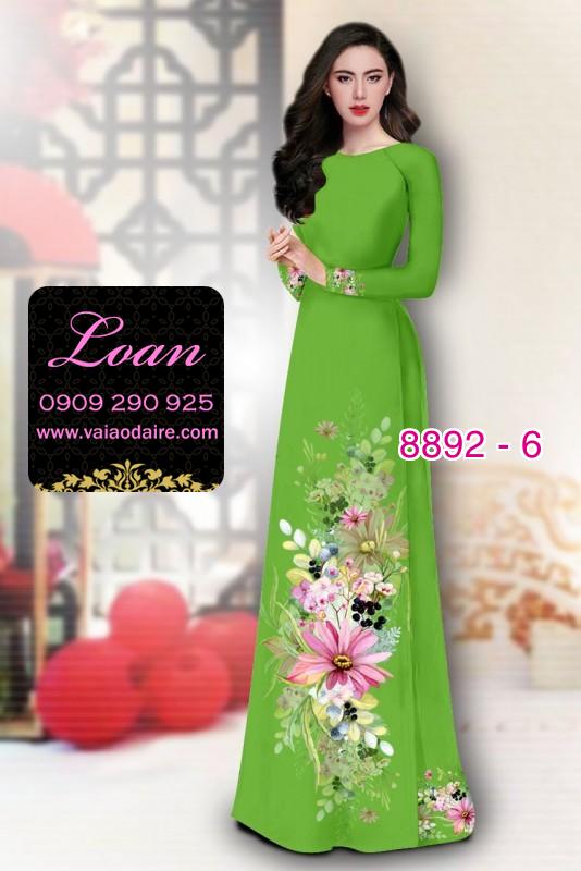 Vải áo dài hoa 3D