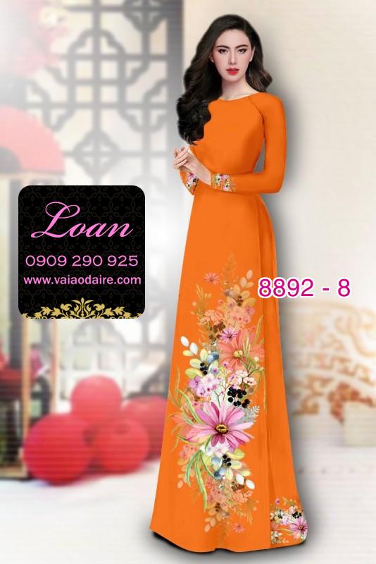 Vải áo dài hoa 3D