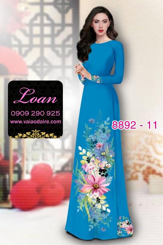 Vải áo dài hoa 3D