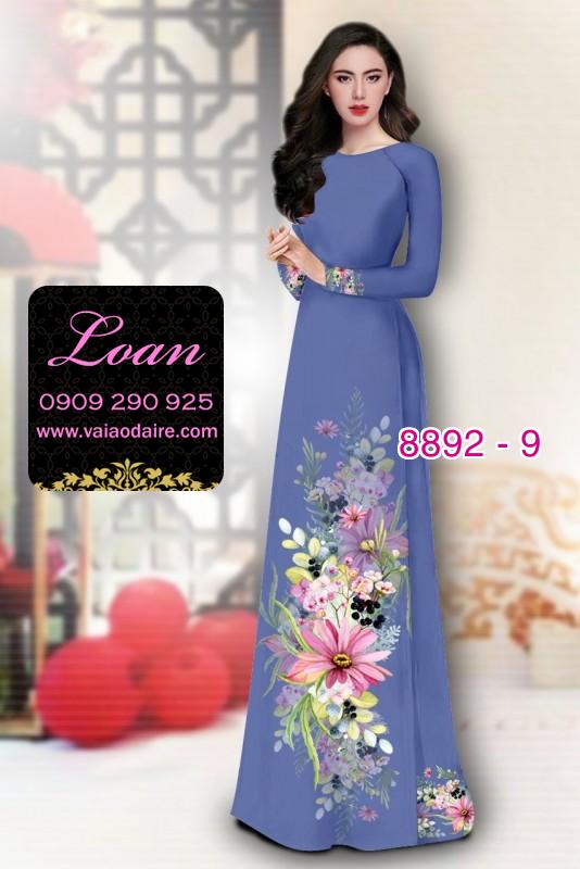 Vải áo dài hoa 3D
