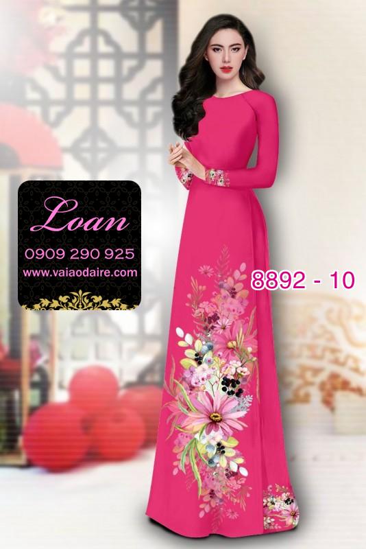 Vải áo dài hoa 3D
