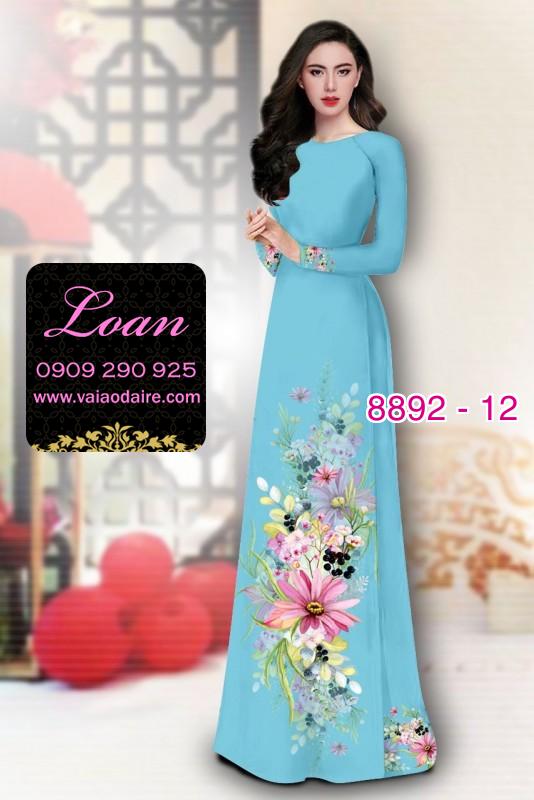 Vải áo dài hoa 3D