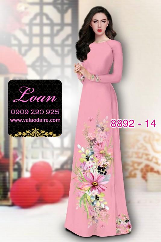 Vải áo dài hoa 3D