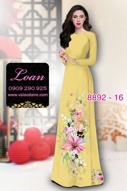 Vải áo dài hoa 3D