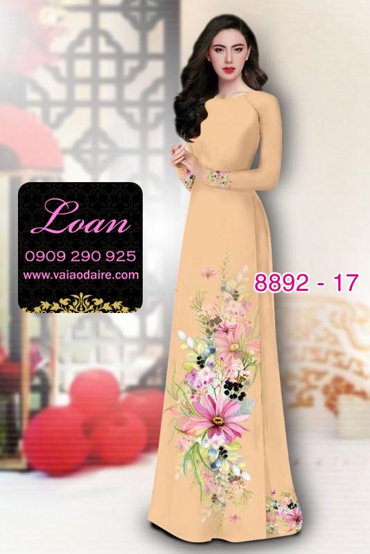 Vải áo dài hoa 3D