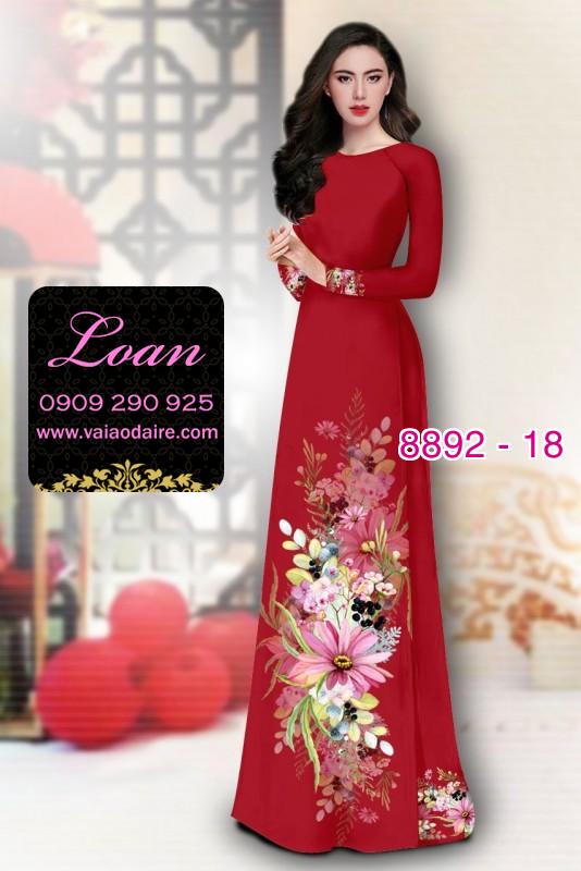 Vải áo dài hoa 3D
