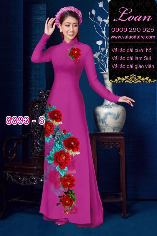 Vải áo dài hoa 3D